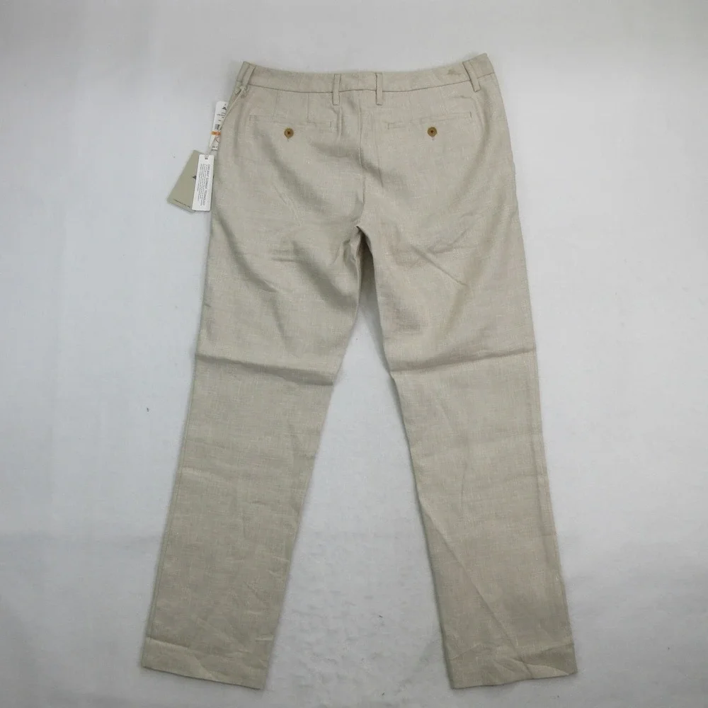 Tommy Bahama Men Dress Pants 33x30 Latigo Beach Linen Khaki Stretch New DEFECT